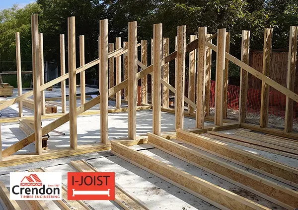 I-Joists being used in a construction project