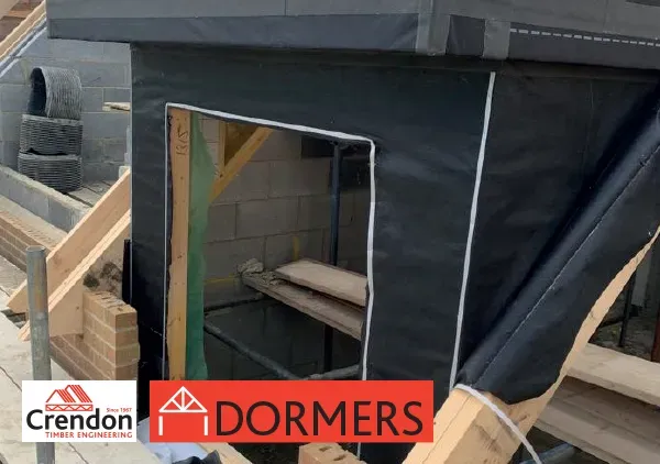 Dormer on a building in construction