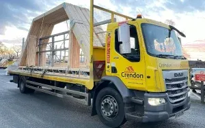 Loaded yellow lorry