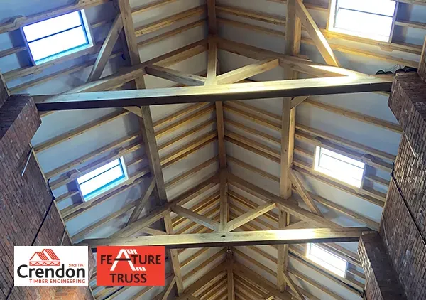 Feature Truss placed in a roof of a building under construction