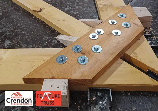 Bolts attaching timber beams together