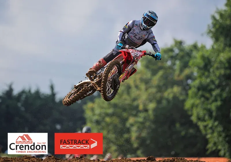 Dirt bike and rider midair 