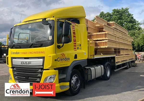 Loaded yellow lorry