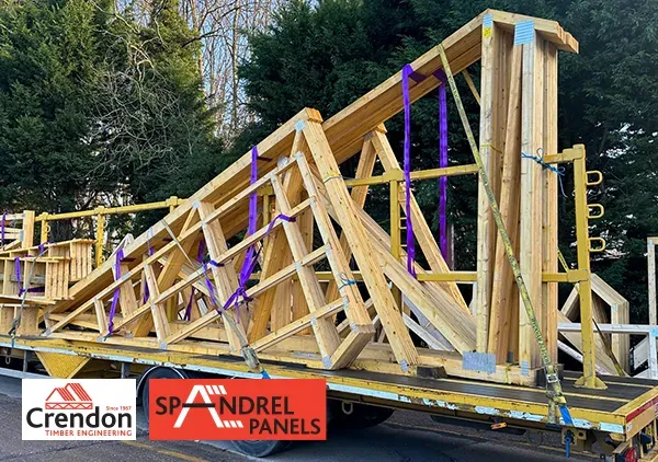 Spandrel Panels loaded onto the back of a trailer