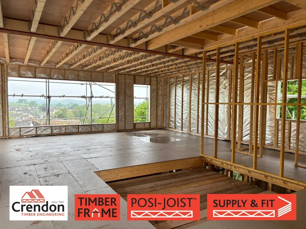 Room under construction with windows