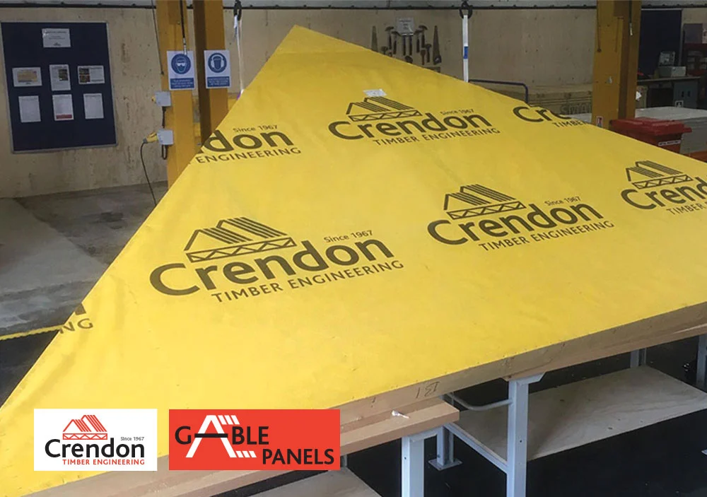 Gable panel on a work bench