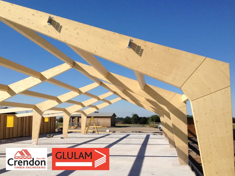 Timber frame of a building under construction
