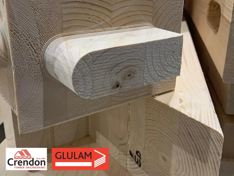Timber beam with shaped ends