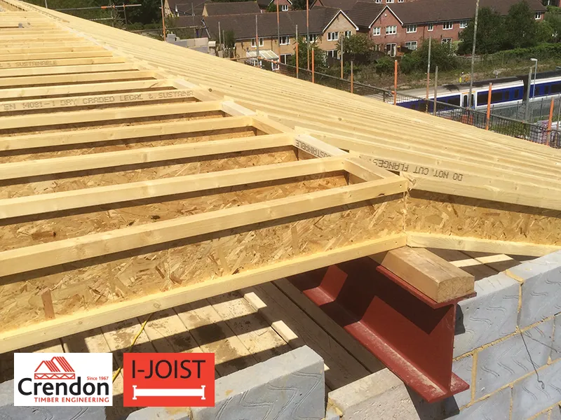 I-Joist on the top of a building