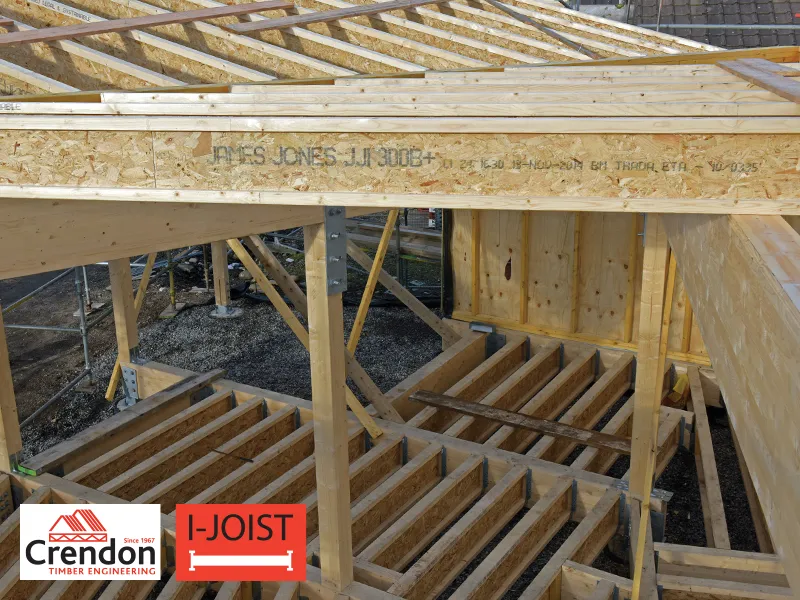 I-Joist being used in a construction project