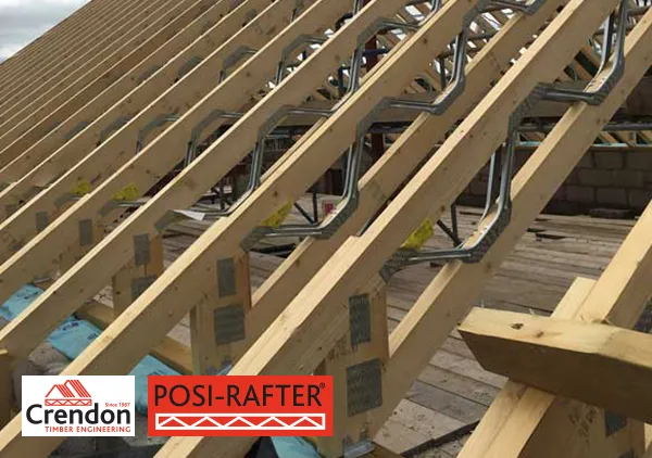 Posi-Rafters on top of a building